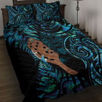 Maripi New Zealand Quilt Bed Set Maori Weapon Paua Shell Haka Fern LT14 Turquoise - Polynesian Pride