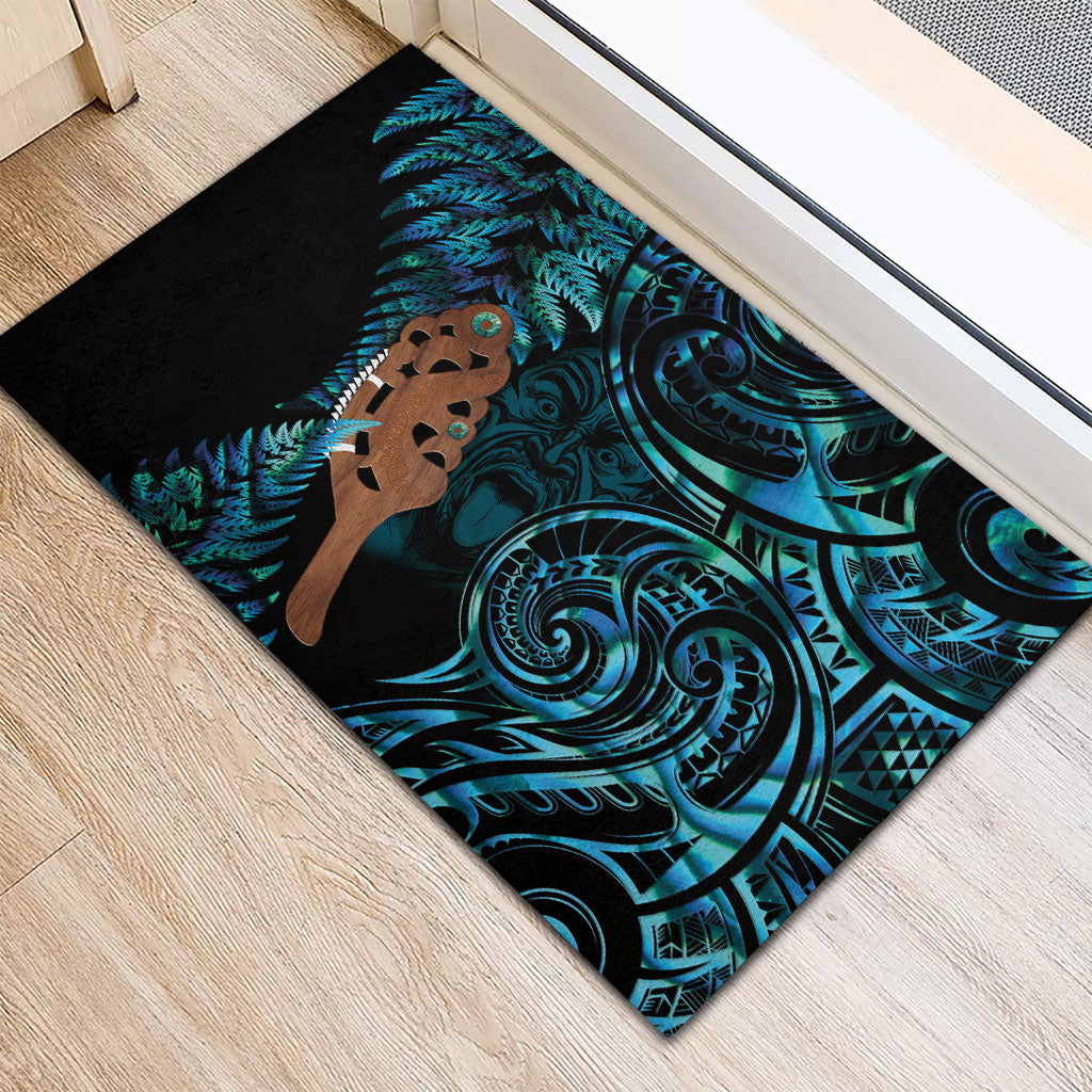 Maripi New Zealand Rubber Doormat Maori Weapon Paua Shell Haka Fern LT14 - Polynesian Pride