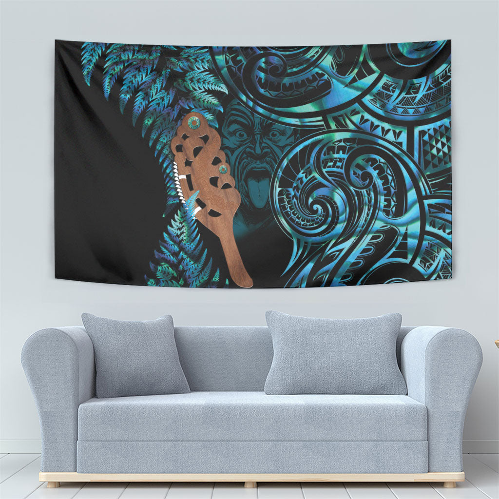 Maripi New Zealand Tapestry Maori Weapon Paua Shell Haka Fern