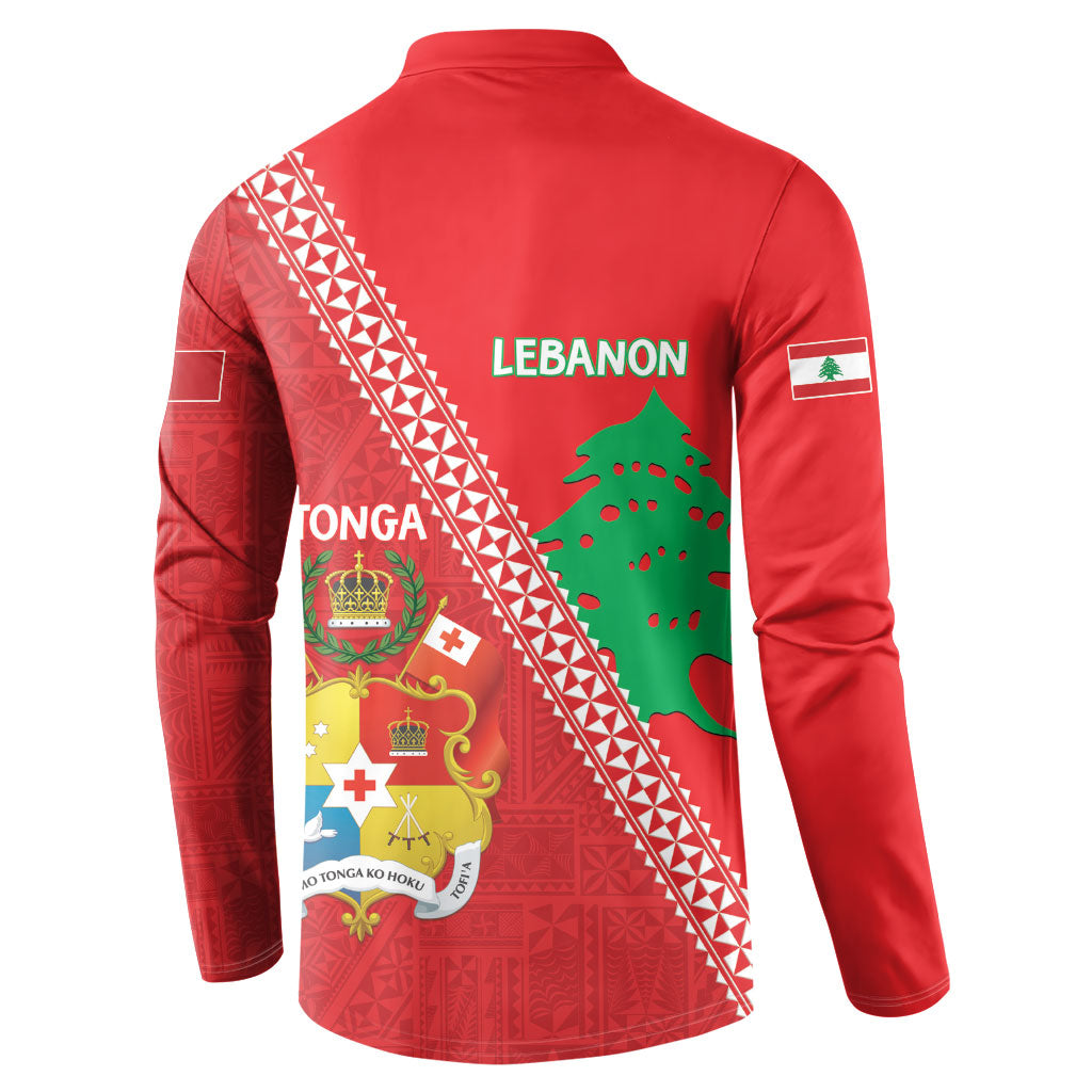 Tonga And Lebanon Button Sweatshirt 2026 Together Half Style