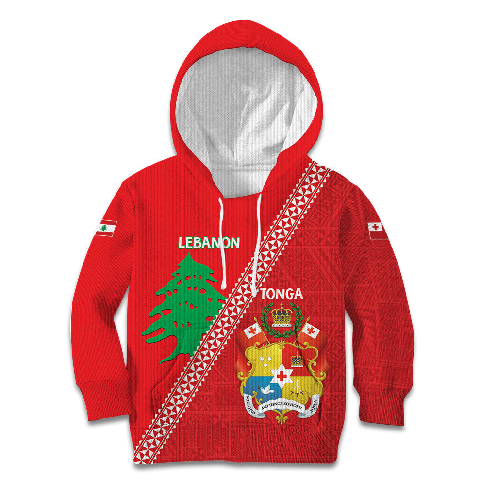 Tonga And Lebanon Kid Hoodie 2026 Together Half Style