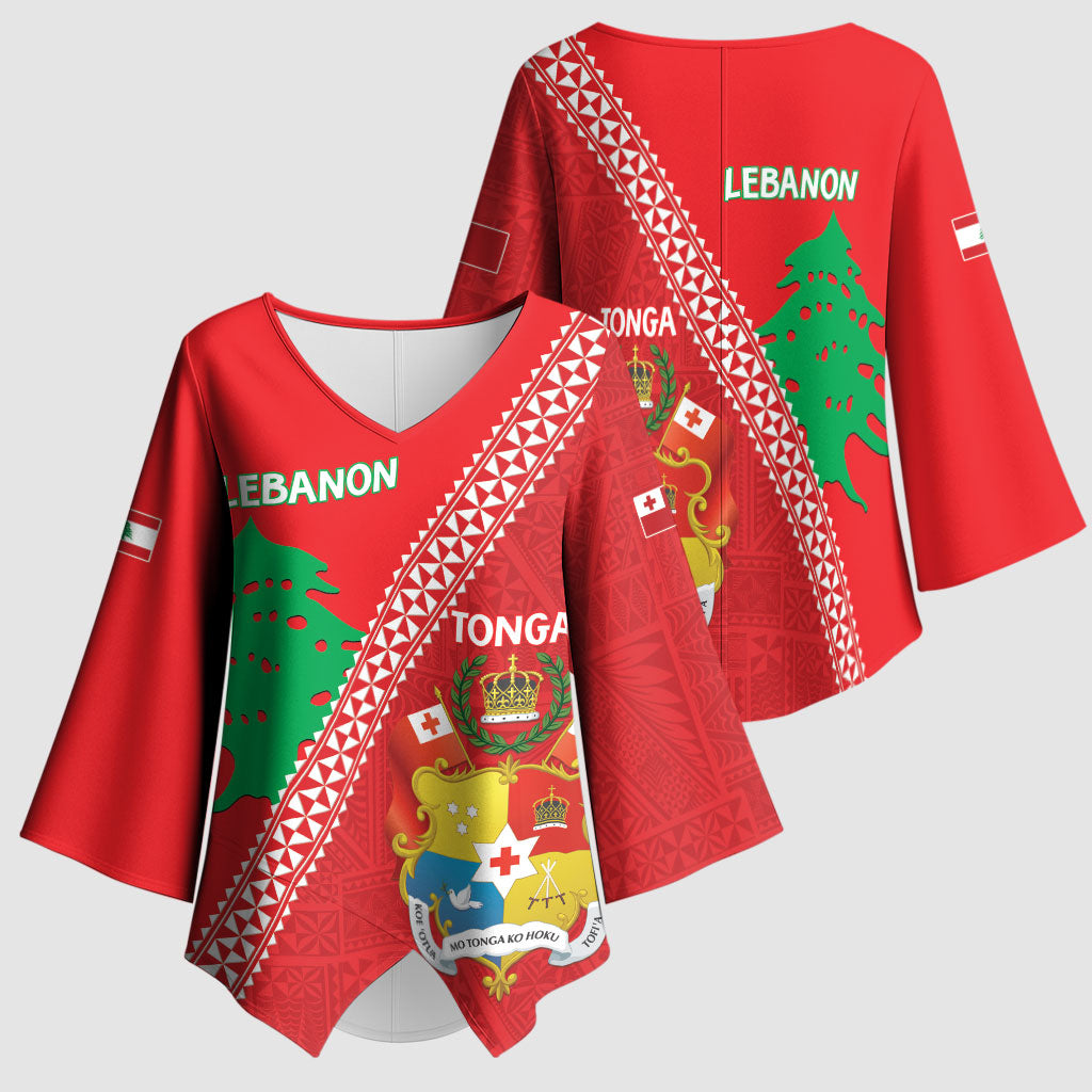Tonga And Lebanon Kimono Sleeve Blouse 2026 Together Half Style