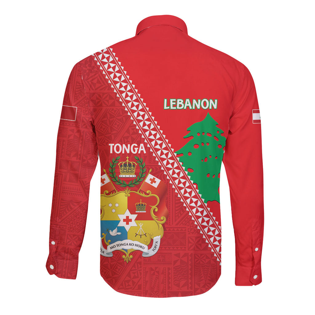 Tonga And Lebanon Long Sleeve Button Shirt 2026 Together Half Style