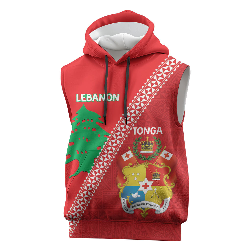 Tonga And Lebanon Sleeveless Hoodie 2026 Together Half Style