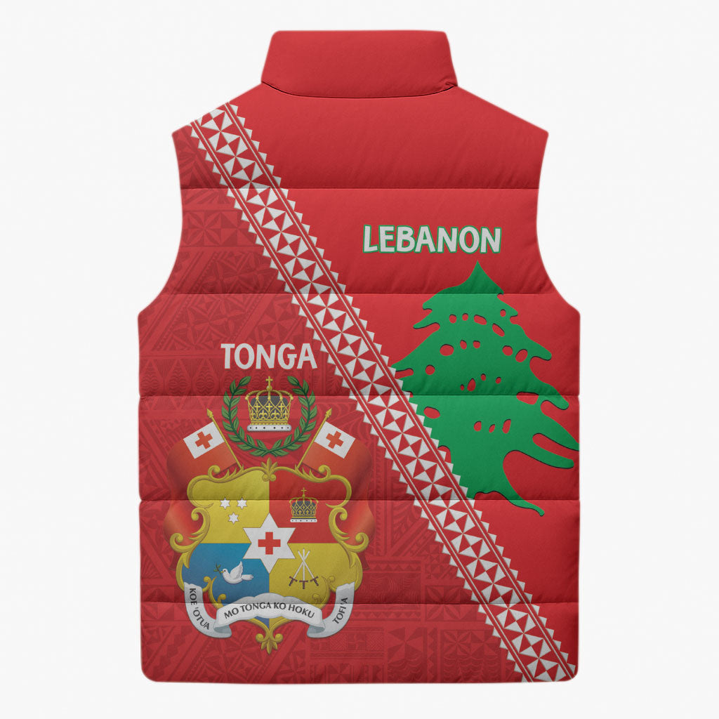 Tonga And Lebanon Sleeveless Puffer Jacket 2026 Together Half Style