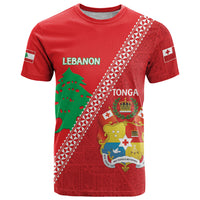 Tonga And Lebanon T Shirt 2026 Together Half Style