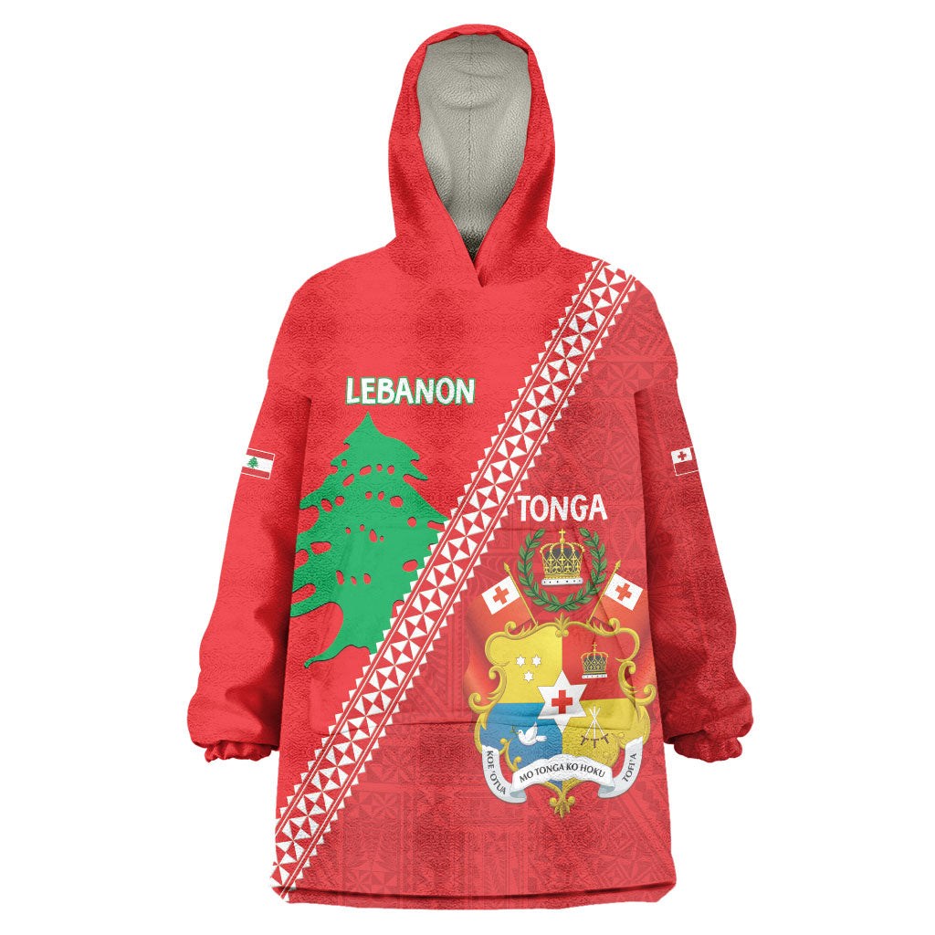 Tonga And Lebanon Wearable Blanket Hoodie 2026 Together Half Style