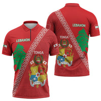 Tonga And Lebanon Zipper Polo Shirt 2026 Together Half Style
