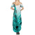 Hawaii Summer Maxi Dress Polynesian Shark Tattoo With Plumeria Turquoise Gradient LT14 - Polynesian Pride