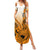 Hawaii Summer Maxi Dress Polynesian Shark Tattoo With Plumeria Orange Gradient LT14 Women Orange - Polynesian Pride