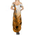 Hawaii Summer Maxi Dress Polynesian Shark Tattoo With Plumeria Orange Gradient LT14 - Polynesian Pride