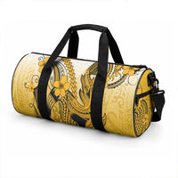 Hawaii Duffle Bag Polynesian Shark Tattoo With Plumeria Gold Gradient LT14 - Polynesian Pride