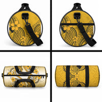 Hawaii Duffle Bag Polynesian Shark Tattoo With Plumeria Gold Gradient LT14 - Polynesian Pride