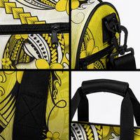 Hawaii Duffle Bag Polynesian Shark Tattoo With Plumeria Yellow Gradient