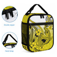 Hawaii Lunch Bag Polynesian Shark Tattoo With Plumeria Yellow Gradient LT14 - Polynesian Pride