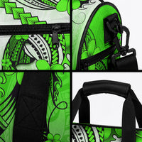 Hawaii Duffle Bag Polynesian Shark Tattoo With Plumeria Green Gradient