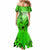 Hawaii Mermaid Dress Polynesian Shark Tattoo With Plumeria Green Gradient LT14 - Polynesian Pride