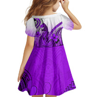 Purple Hawaii Family Matching Outfits Mermaid Dress And Hawaiian Shirt Polynesian Shark Tattoo LT14