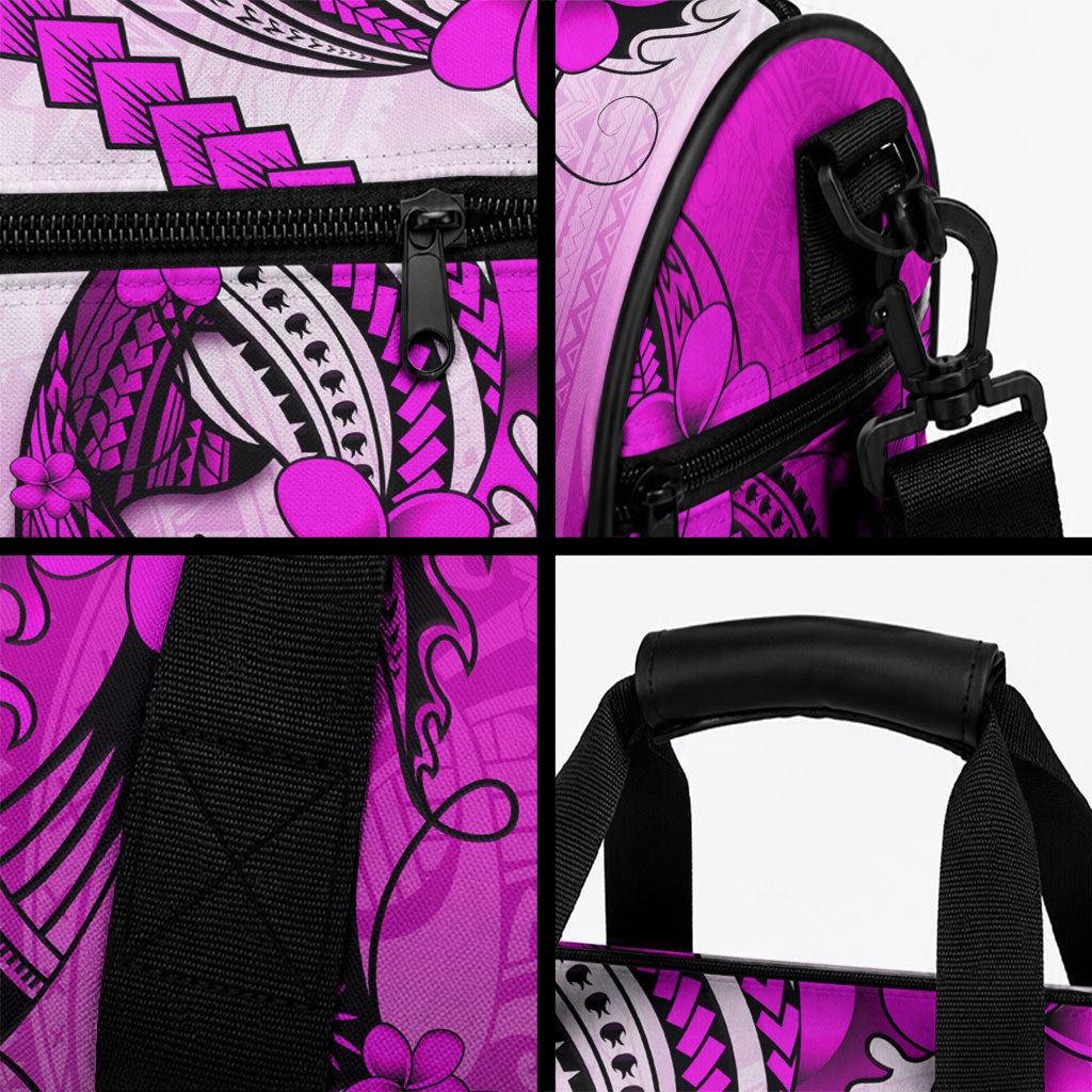 Hawaii Duffle Bag Polynesian Shark Tattoo With Plumeria Pink Gradient