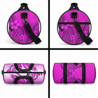 Hawaii Duffle Bag Polynesian Shark Tattoo With Plumeria Pink Gradient