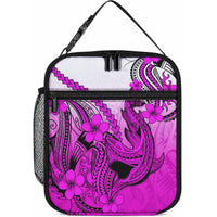 Hawaii Lunch Bag Polynesian Shark Tattoo With Plumeria Pink Gradient