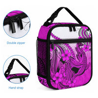 Hawaii Lunch Bag Polynesian Shark Tattoo With Plumeria Pink Gradient