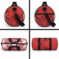 Hawaii Duffle Bag Polynesian Shark Tattoo With Plumeria Red Gradient LT14 - Polynesian Pride