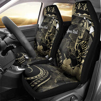 Personalised Hawaii Nene Goose Car Seat Cover Hawaiian Map Hibiscus Polynesian Art - Beige