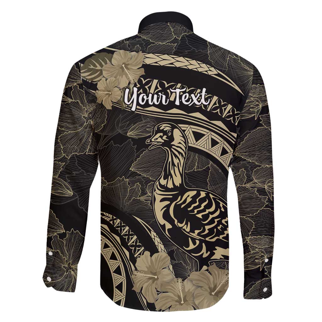 Personalised Hawaii Nene Goose Family Matching Mermaid Dress and Hawaiian Shirt Hawaiian Map Hibiscus Polynesian Art - Beige