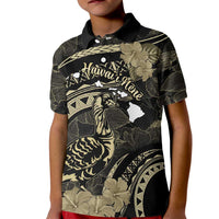 Personalised Hawaii Nene Goose Kid Polo Shirt Hawaiian Map Hibiscus Polynesian Art - Beige LT14 Kid Beige - Polynesian Pride
