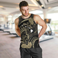 Personalised Hawaii Nene Goose Men Tank Top Hawaiian Map Hibiscus Polynesian Art - Beige
