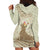 Personalised Hawaii Monk Seal Hoodie Dress Polynesian Tattoo With Tropical Flowers - Beige Pastel