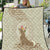 Personalised Hawaii Monk Seal Quilt Polynesian Tattoo With Tropical Flowers - Beige Pastel