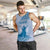 Personalised Hawaii Monk Seal Men Tank Top Polynesian Tattoo With Tropical Flowers - Blue Pastel