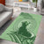 Personalised Hawaii Monk Seal Area Rug Polynesian Tattoo With Tropical Flowers - Green Pastel