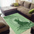 Personalised Hawaii Monk Seal Area Rug Polynesian Tattoo With Tropical Flowers - Green Pastel