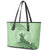 Personalised Hawaii Monk Seal Leather Tote Bag Polynesian Tattoo With Tropical Flowers - Green Pastel