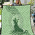 Personalised Hawaii Monk Seal Quilt Polynesian Tattoo With Tropical Flowers - Green Pastel