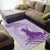 Personalised Hawaii Monk Seal Area Rug Polynesian Tattoo With Tropical Flowers - Purple Pastel