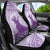 Personalised Hawaii Monk Seal Car Seat Cover Polynesian Tattoo With Tropical Flowers - Purple Pastel