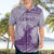 Personalised Hawaii Monk Seal Hawaiian Shirt Polynesian Tattoo With Tropical Flowers - Purple Pastel