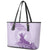 Personalised Hawaii Monk Seal Leather Tote Bag Polynesian Tattoo With Tropical Flowers - Purple Pastel