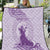 Personalised Hawaii Monk Seal Quilt Polynesian Tattoo With Tropical Flowers - Purple Pastel