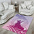 Personalised Hawaii Monk Seal Area Rug Polynesian Tattoo With Tropical Flowers - Purple Gradient