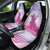 Personalised Hawaii Monk Seal Car Seat Cover Polynesian Tattoo With Tropical Flowers - Purple Gradient