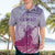 Personalised Hawaii Monk Seal Hawaiian Shirt Polynesian Tattoo With Tropical Flowers - Purple Gradient