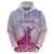 Personalised Hawaii Monk Seal Hoodie Polynesian Tattoo With Tropical Flowers - Purple Gradient