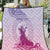 Personalised Hawaii Monk Seal Quilt Polynesian Tattoo With Tropical Flowers - Purple Gradient