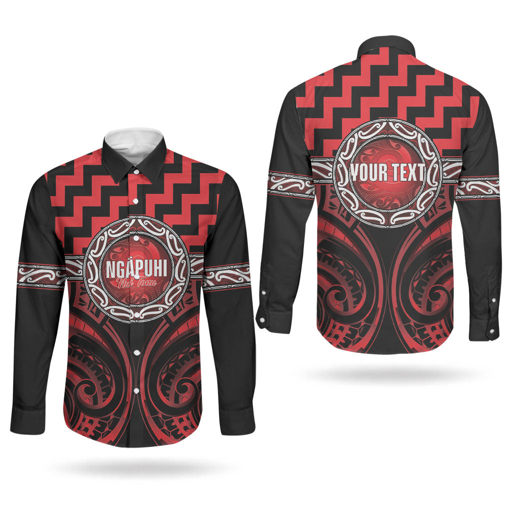 Aotearoa Ngapuhi Personalised Couples Matching Off The Shoulder Long Sleeve Dress and Long Sleeve Button Shirt Maori Iwi Poutama Puhoro Tattoo