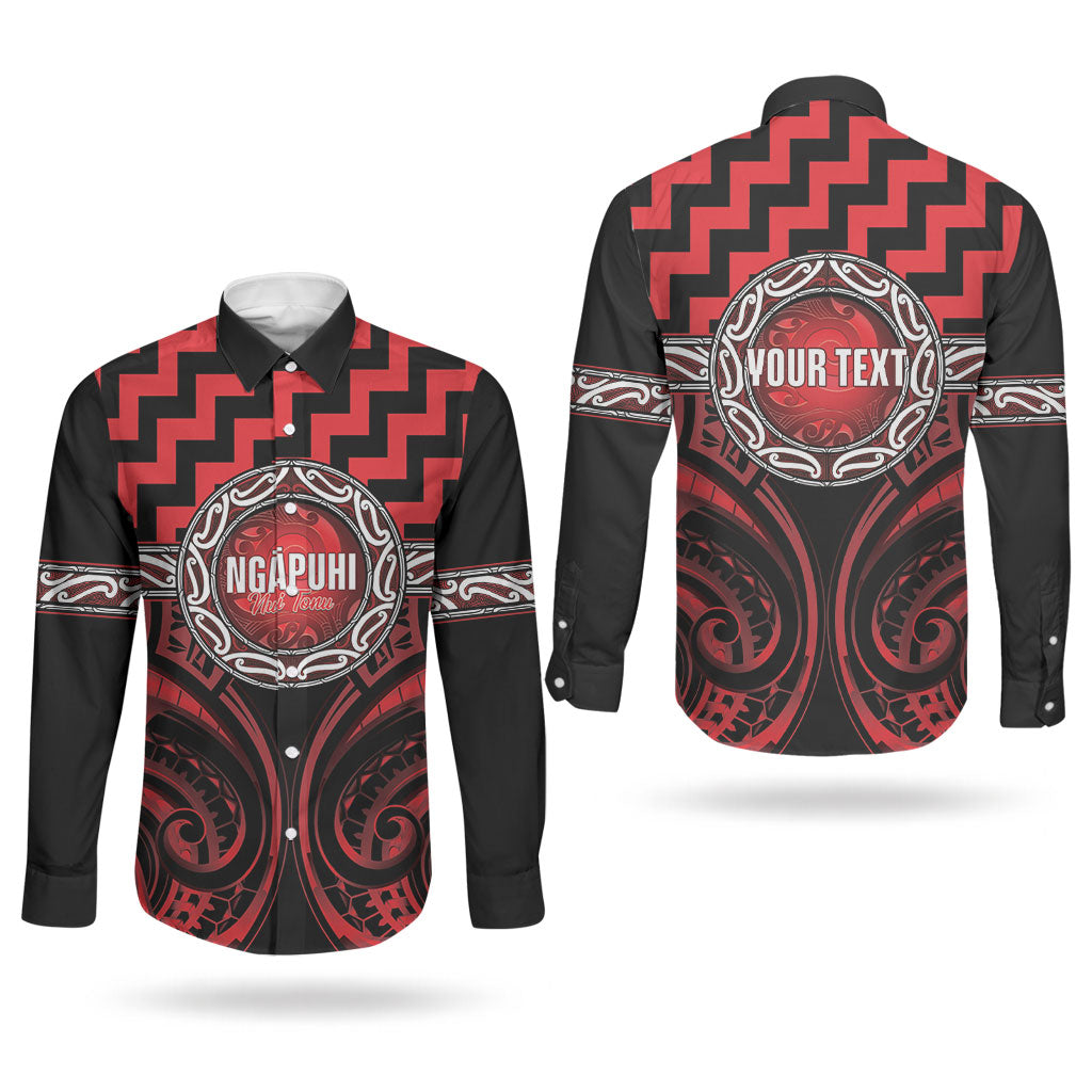 Aotearoa Ngapuhi Personalised Couples Matching Tank Maxi Dress and Long Sleeve Button Shirt Maori Iwi Poutama Puhoro Tattoo